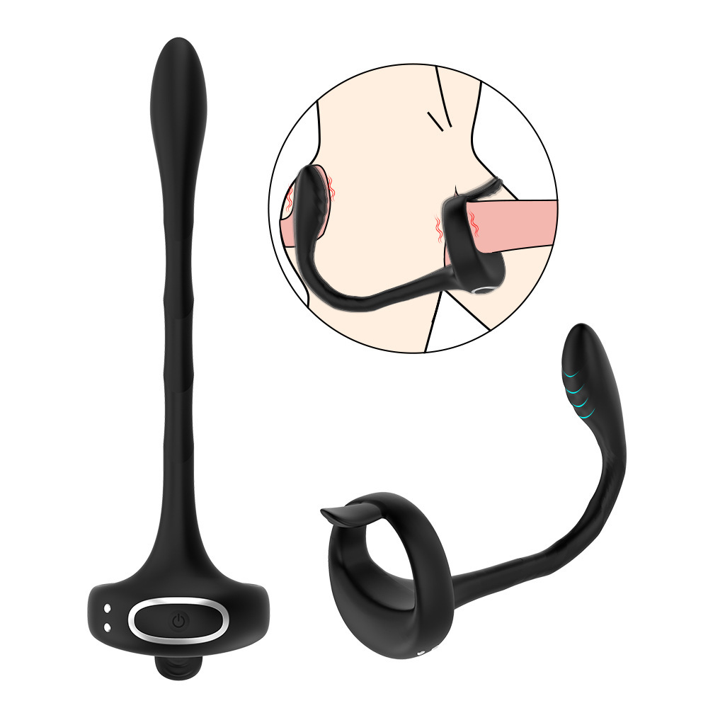 Vibrating Cock Ring Adult Sex Toys for Men, 3 in 1 Penis Ring Vibrator with 10 Vibration Modes G-Spot & Clitoral Stimulator