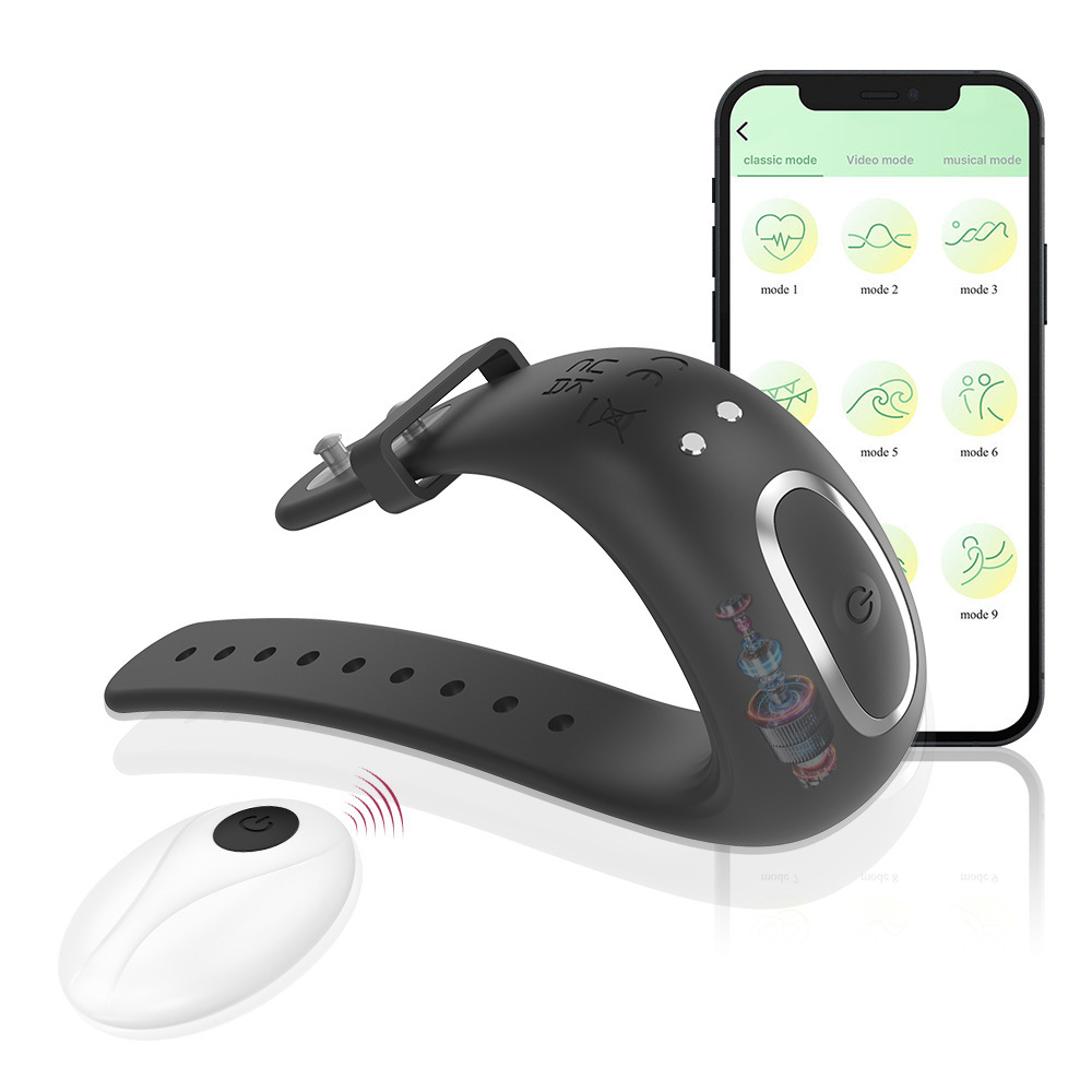 Vibration penis ring with adjustable buckle, 10 vibration modes, cute rechargeable penis vibrator elastic silicone penis ring
