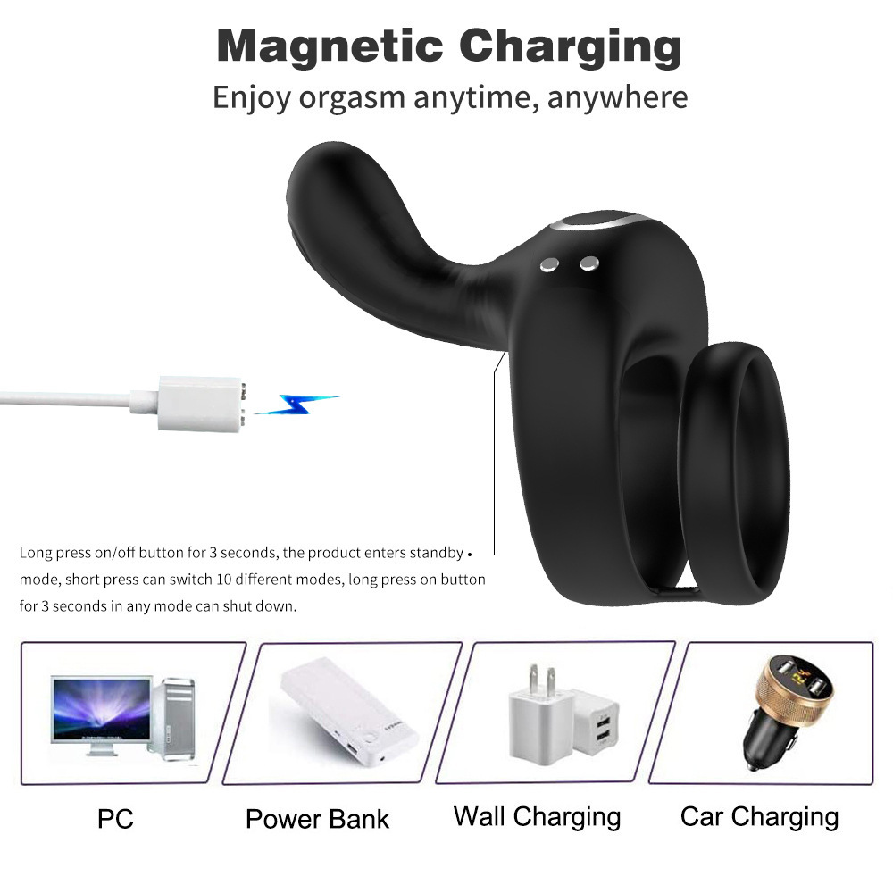 Vibration Cockcomb Ring Stimulator, Silicone Happy Penis Ring Vibrator Couple Adult Male Sex Toy