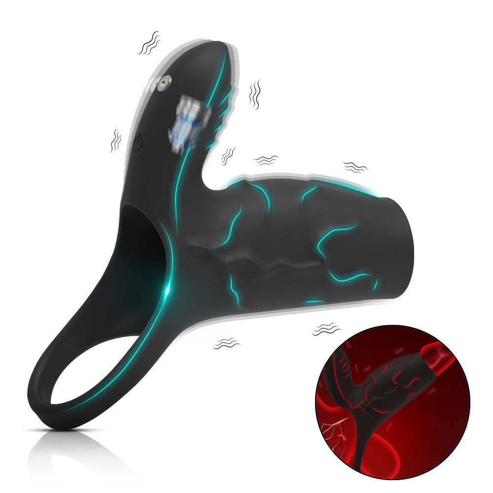 Men Cock Ring Vibrator Extension Vibrating Penis Extender Sleeve Couple Sex Toys