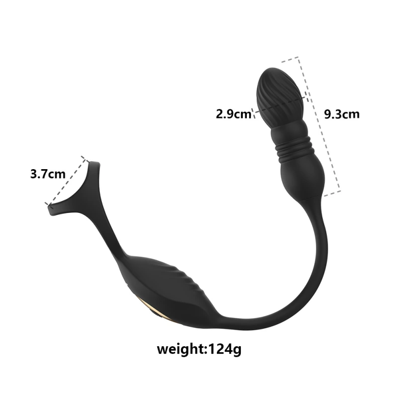 Thrusting Anal Plug Vibrator Prostate Massager Cock Ring Remote Sex Toys for Men