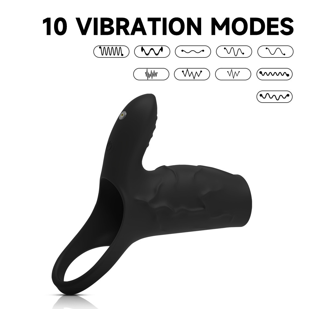 Men Cock Ring Vibrator Extension Vibrating Penis Extender Sleeve Couple Sex Toys