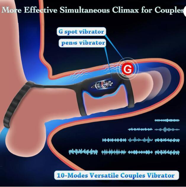Male Penis Cock Ring Vibrator G-spot Dildo Personal Massager Sex Toys For Men