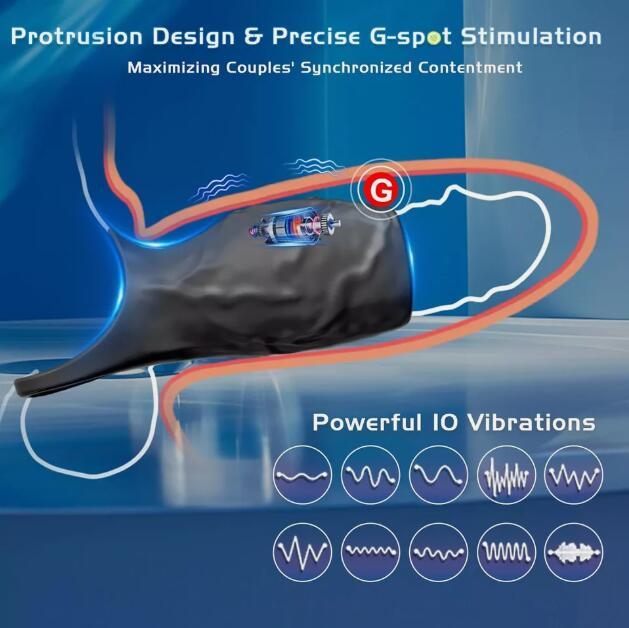 Men Cock Ring Vibrator Extension Vibrating Penis Extender Sleeve Couple Sex Toys