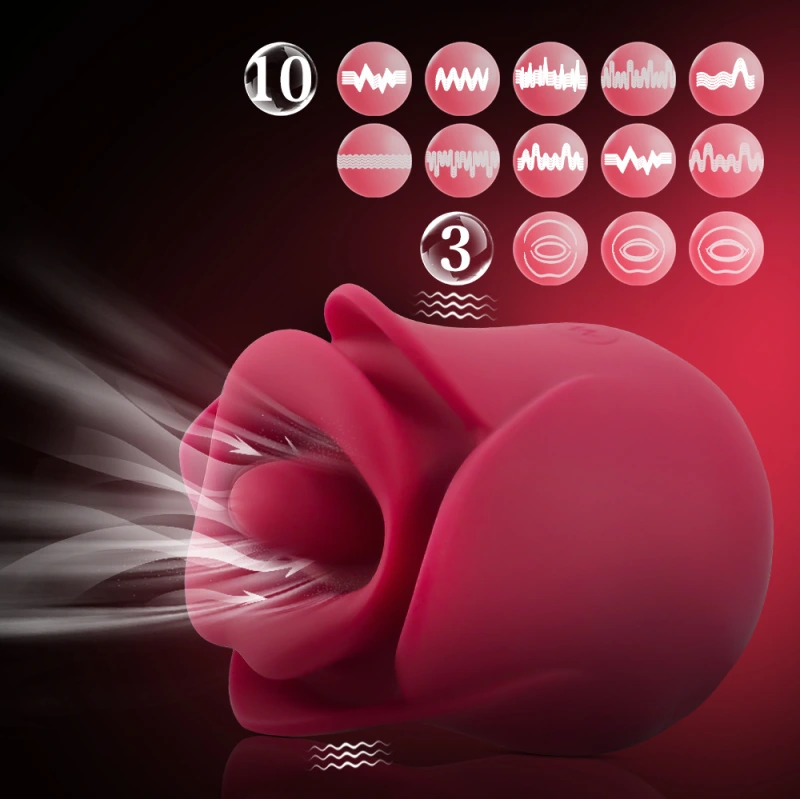 Rose 10-speed Sucking Vibrator G-spot Dildo Clit Sucker for Women Sex Toys Gift