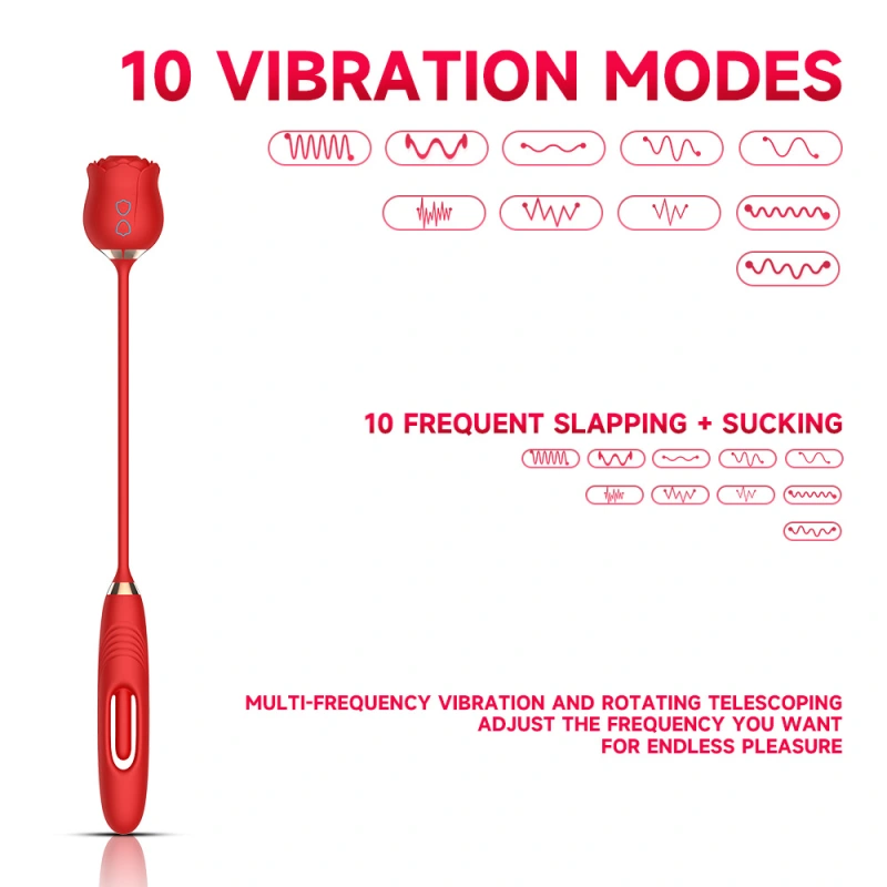 Rose Sex Toy Oral Licking Thrusting Vibrator 2IN1 Sex Toys for Women Couple