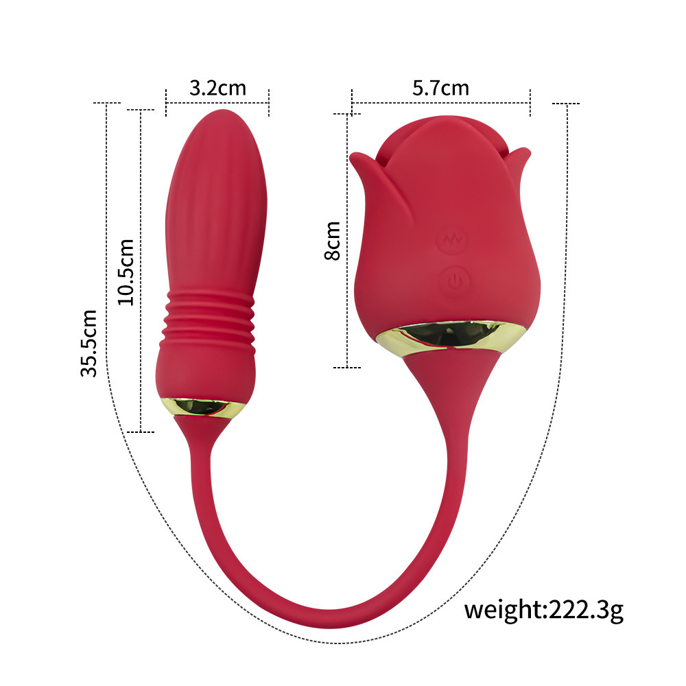 Rose Shape Sucking Vibrator Clitoral G-spot Suction Sex Toy 10 Speed WaterProof