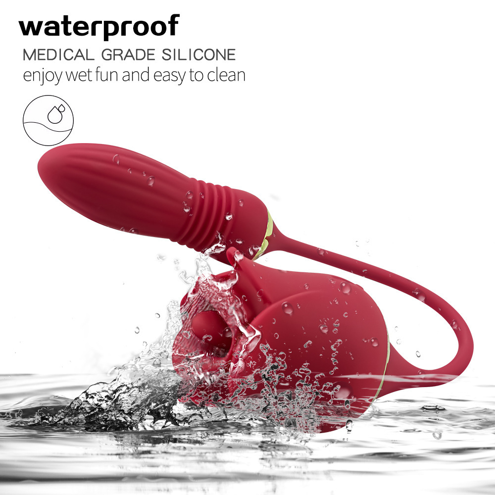 Rose Shape Sucking Vibrator Clitoral G-spot Suction Sex Toy 10 Speed WaterProof