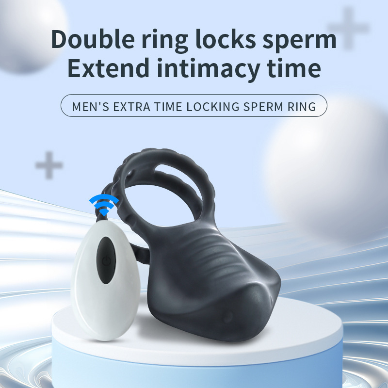 Dual Ring Vibrating Penis Cock Ring Clit Stimulator Couple Toys Men Rechargeable
