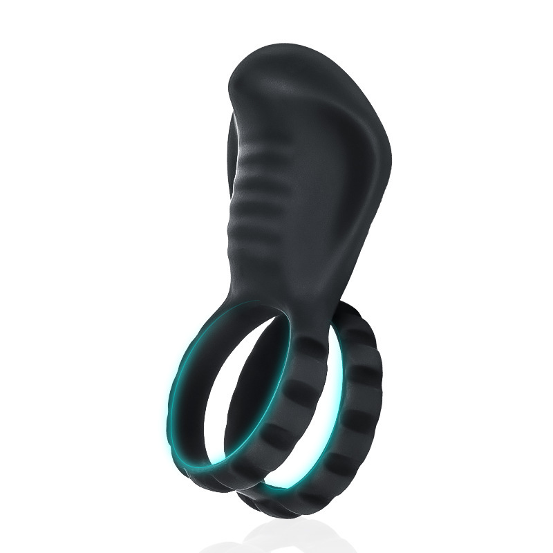 Dual Ring Vibrating Penis Cock Ring Clit Stimulator Couple Toys Men Rechargeable