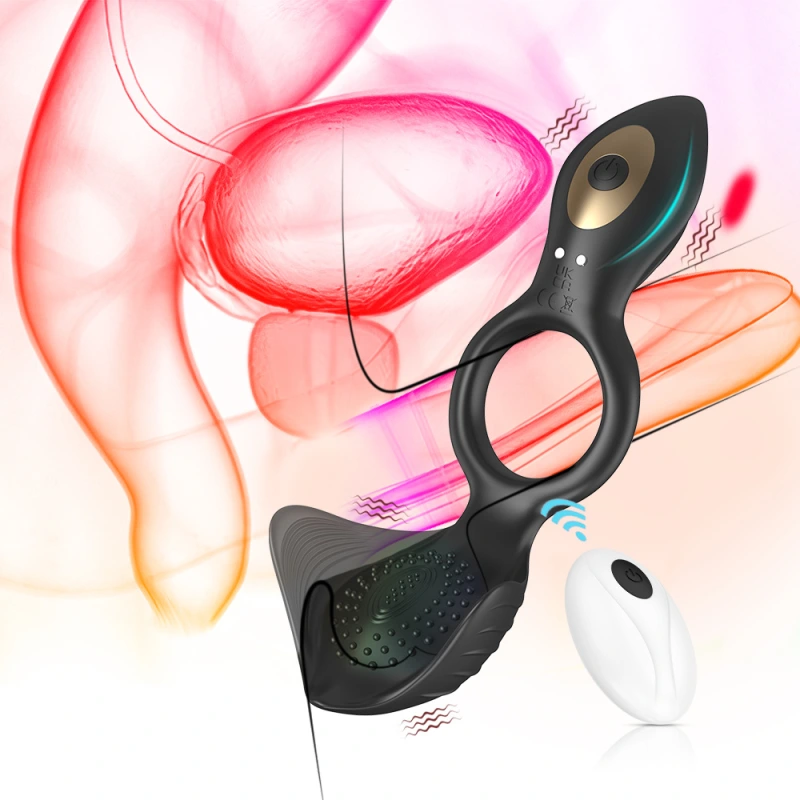 Male Vibrating Penis Erection Enhancer Cock Ball Ring Sex Toys for Men Couples