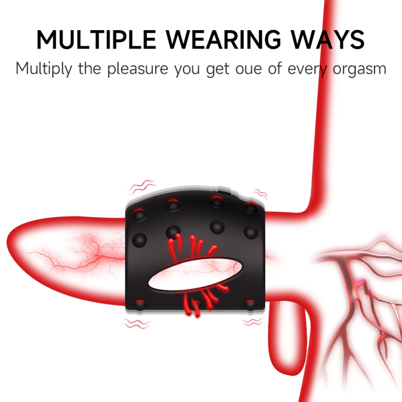 Vibrating Penis Cock Ring Clit G-spot Stimulator Couple Dildo Sex Toys for Men