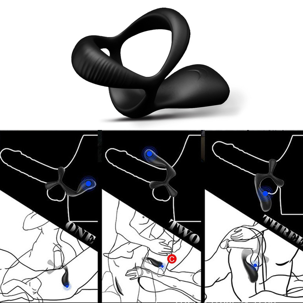 Vibrating Penis Cock Ring Delay Vibrator Clit Stimulator Couple Sex Toys for Men