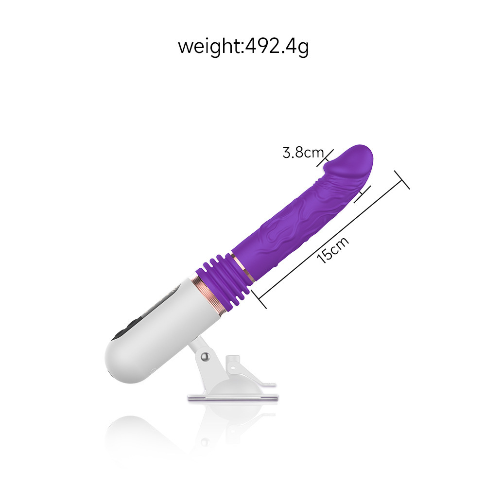 Heating Thrusting Dildo Vibrator Remote HandsFree Gun Machine Sex Toys for Women