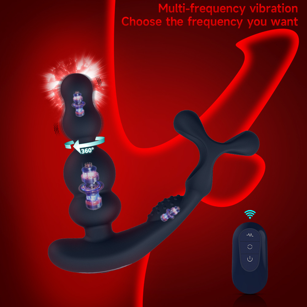 Male Prostate Massager Thrusting Anal Vibrator Penis Cock Ring Sex Toy for Men