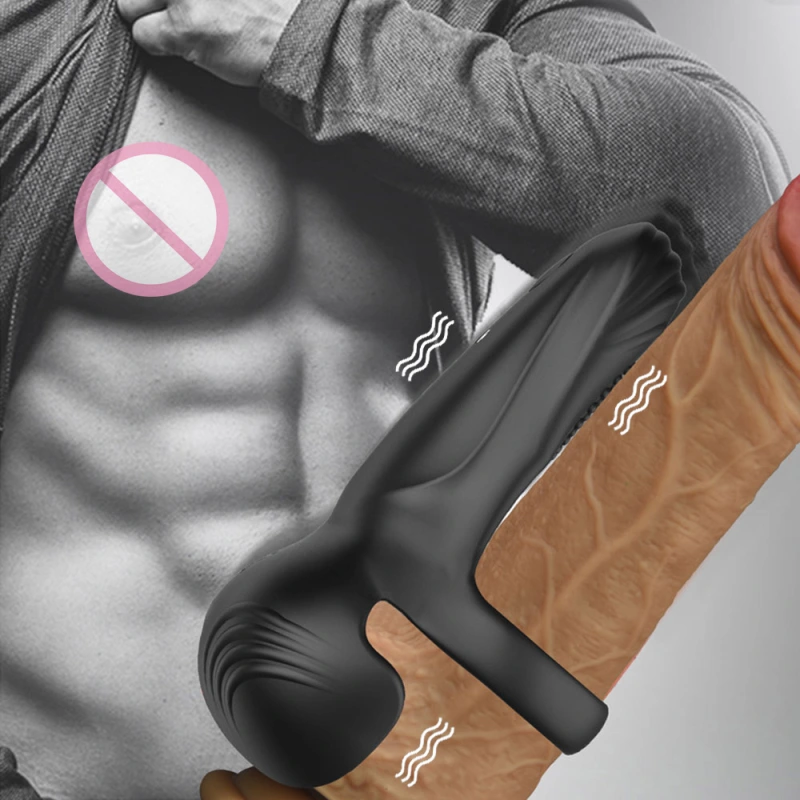 Trinity 10x Vibrating Silicone Cock Ring With Taint Stim And Remote