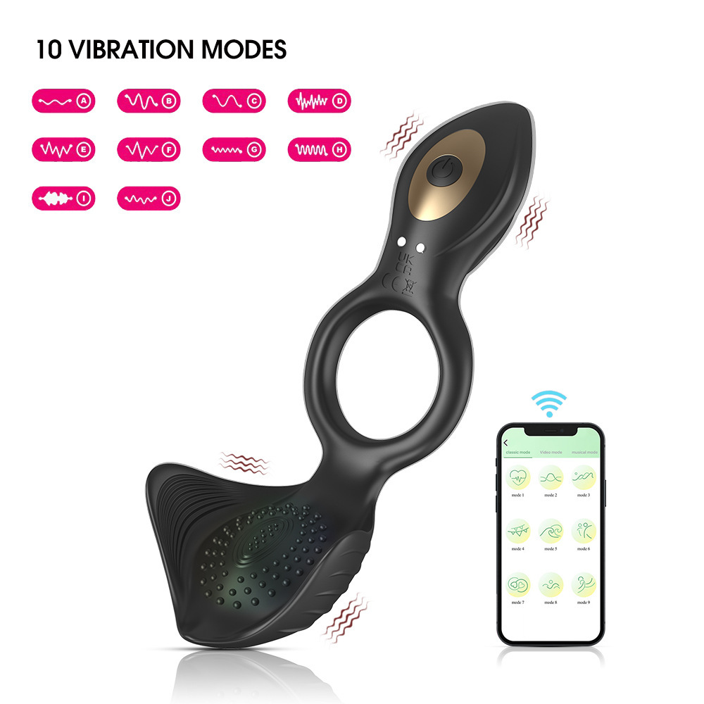 Male Vibrating Penis Erection Enhancer Cock Ball Ring Sex Toys for Men Couples