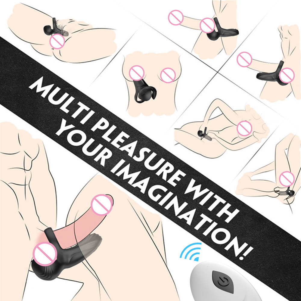 Trinity 10x Vibrating Silicone Cock Ring With Taint Stim And Remote
