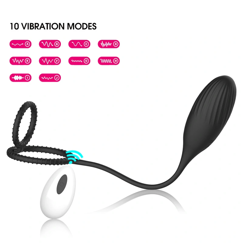 Penis Cock Ring Vibrator Anal Butt Plug Male Prostate Massager Sex Toys for Men