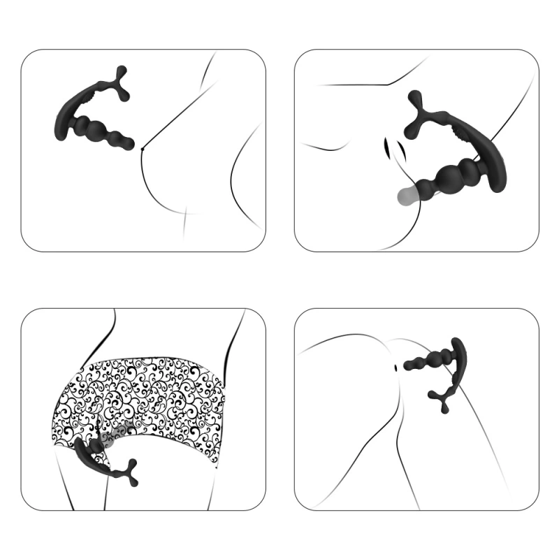 Male Prostate Massager Thrusting Anal Vibrator Penis Cock Ring Sex Toy for Men