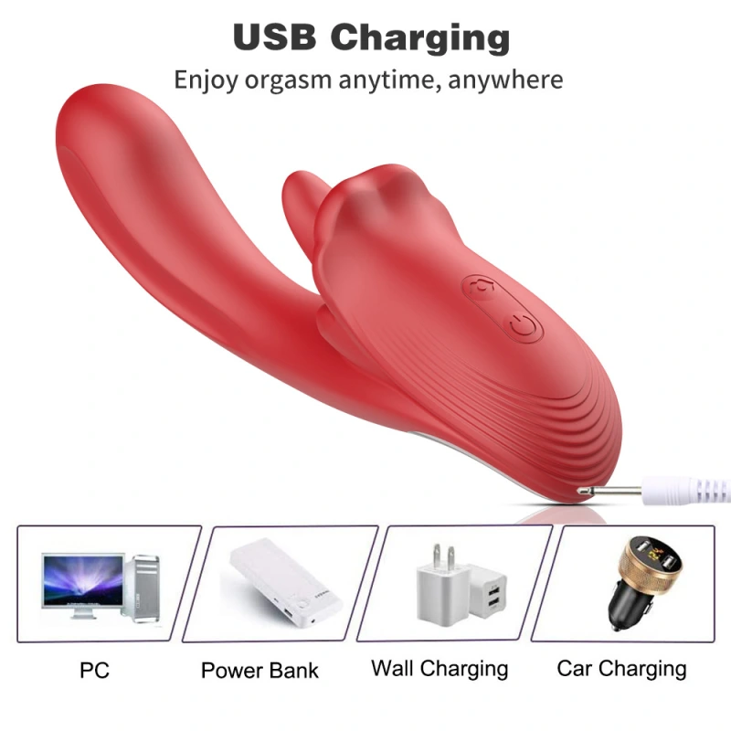G-Spot Vibrator with 7 Flapping 7 Vibrating 5 Licking & Sucking