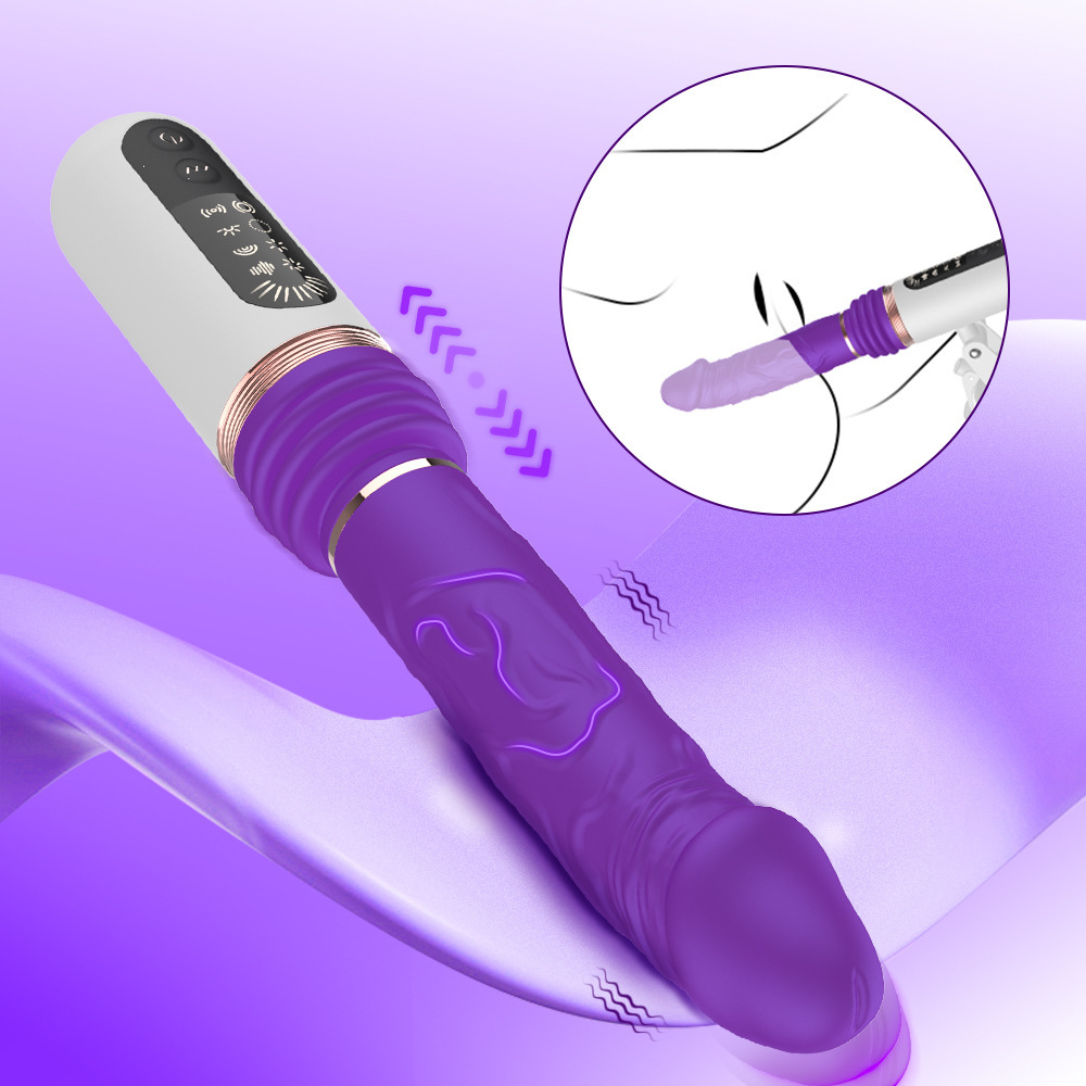 Heating Thrusting Dildo Vibrator Remote HandsFree Gun Machine Sex Toys for Women