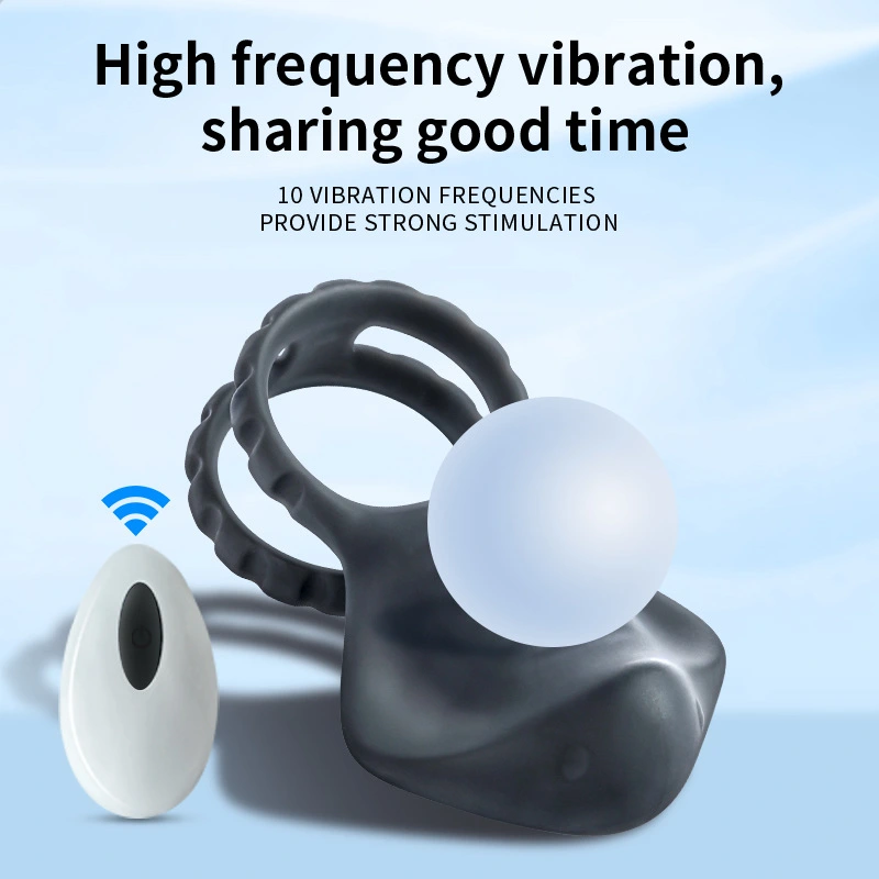 Dual Ring Vibrating Penis Cock Ring Clit Stimulator Couple Toys Men Rechargeable