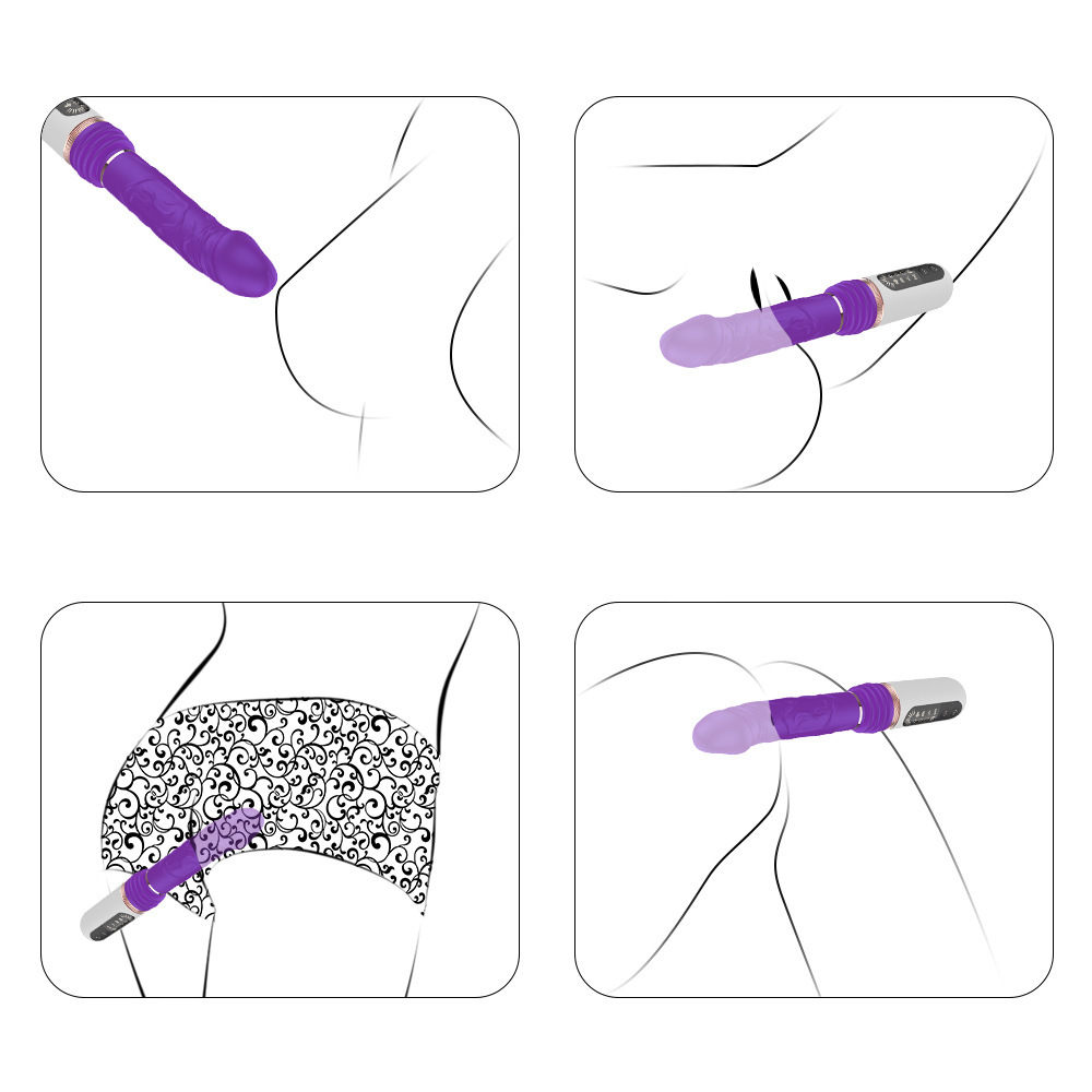Heating Thrusting Dildo Vibrator Remote HandsFree Gun Machine Sex Toys for Women