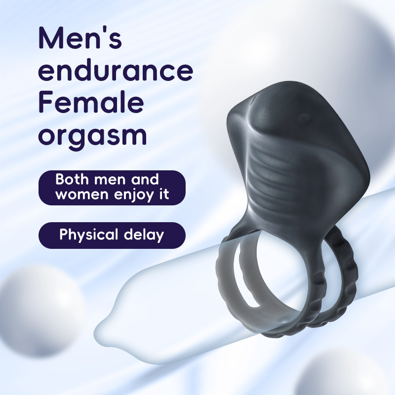Dual Ring Vibrating Penis Cock Ring Clit Stimulator Couple Toys Men Rechargeable