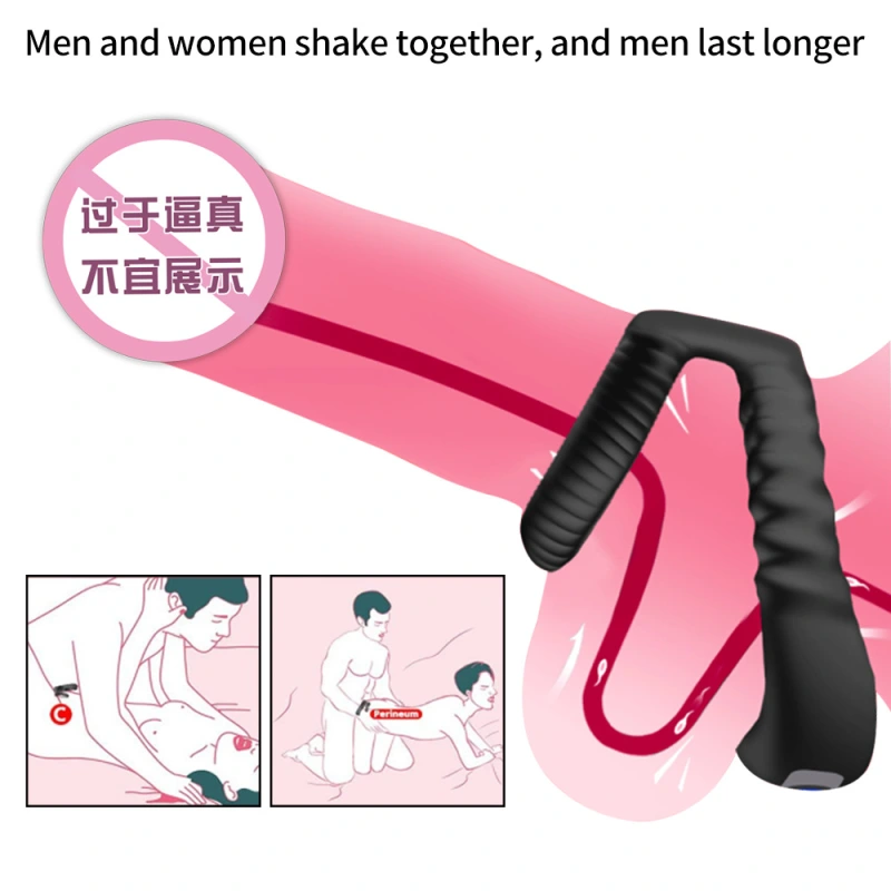 Men Penis Cock Ring Vibrator G-Spot Dildo Massager Sex Toys For Women Couples