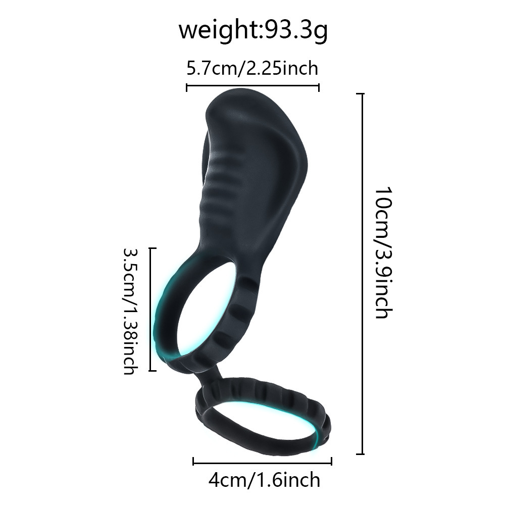 Dual Ring Vibrating Penis Cock Ring Clit Stimulator Couple Toys Men Rechargeable