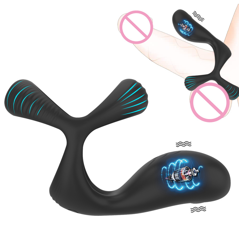 Vibrating Penis Cock Ring Delay Vibrator Clit Stimulator Couple Sex Toys for Men