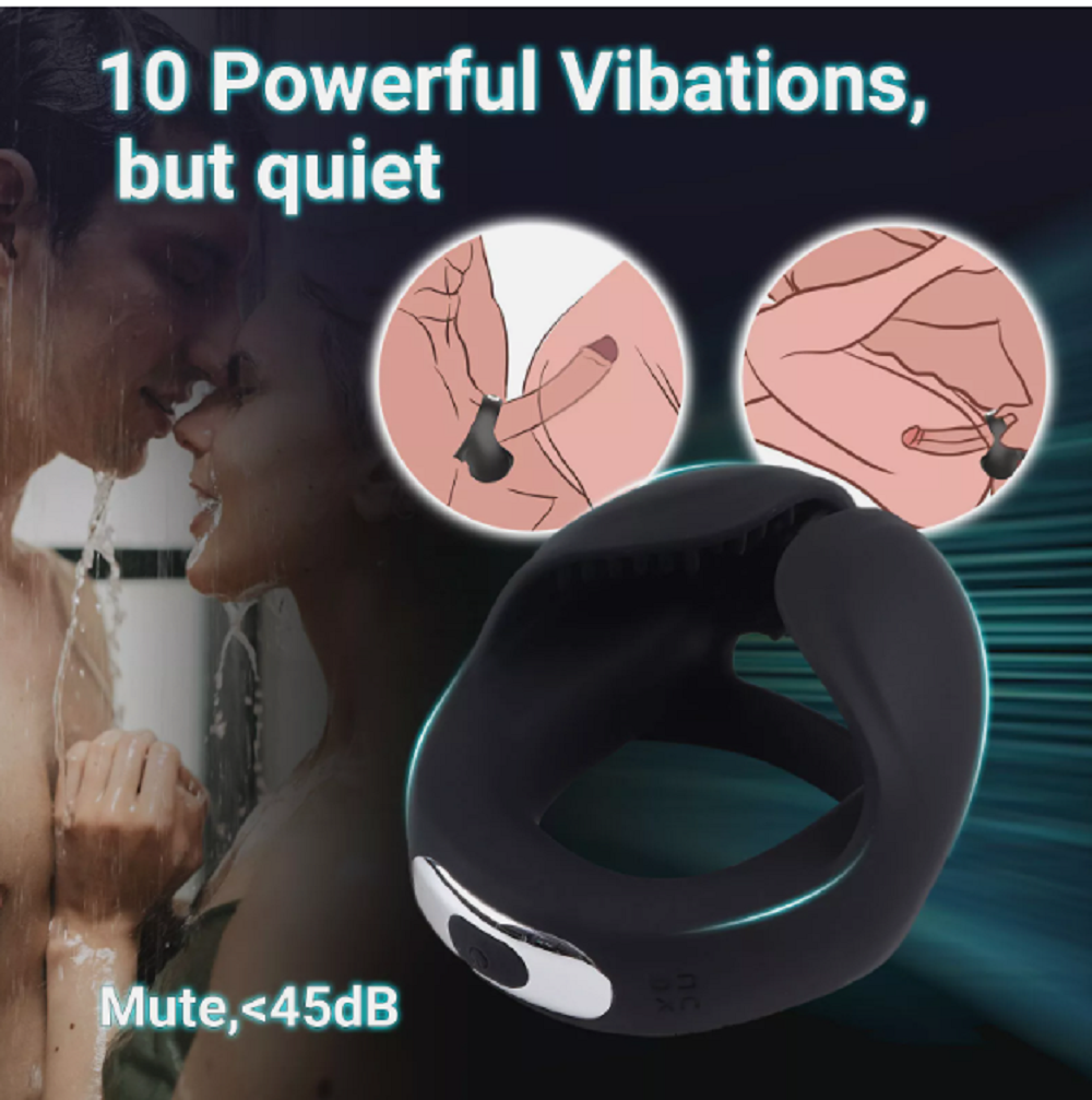 Vibrating Prostate Massager Penis Cock Ring Erection Stimulates Sex Toys For Men