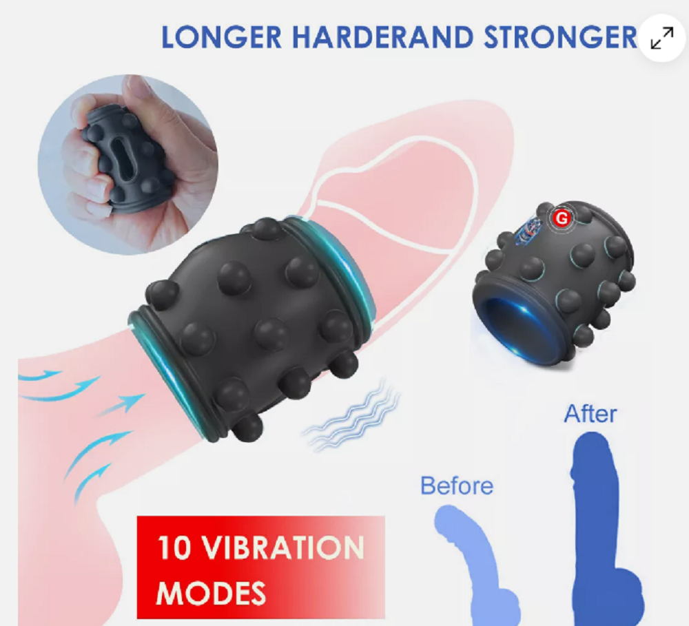 Vibrating Penis Cock Ring Clit G-spot Stimulator Couple Dildo Sex Toys for Men
