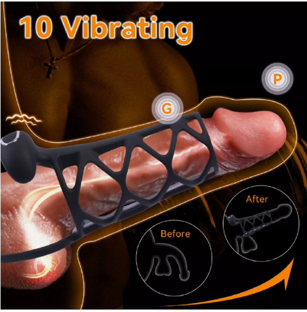 Couple Vibrator G-spot Dildo Massager Penis Cock Ring Adult Sex Toy For Men Gift