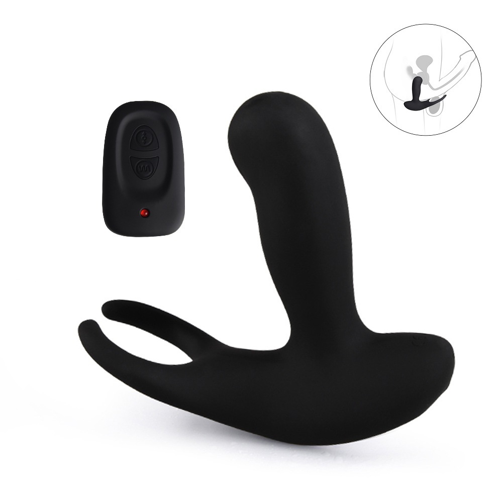 Ode vibrating and thrusting butt plug with testicle massager