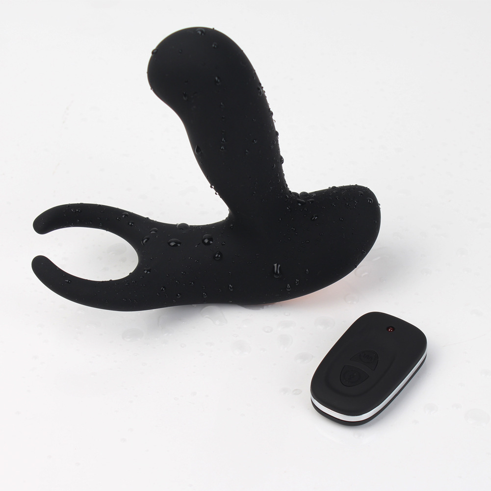 Ode vibrating and thrusting butt plug with testicle massager