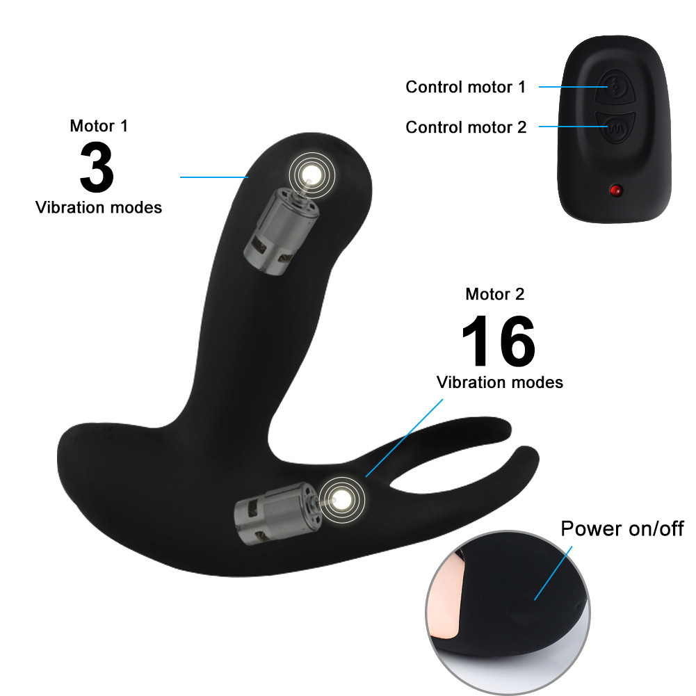 Ode vibrating and thrusting butt plug with testicle massager