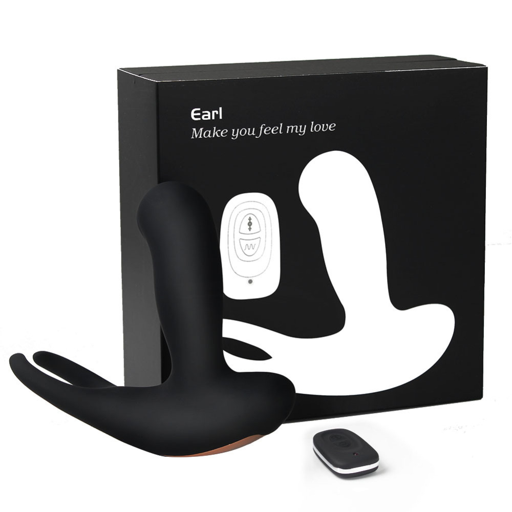 Ode vibrating and thrusting butt plug with testicle massager