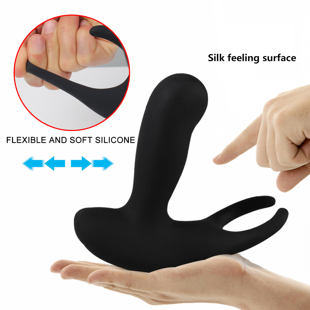 Ode vibrating and thrusting butt plug with testicle massager