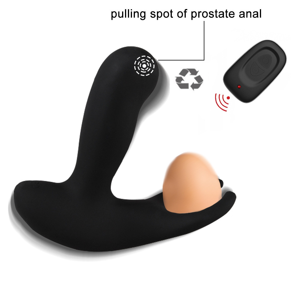 Ode vibrating and thrusting butt plug with testicle massager