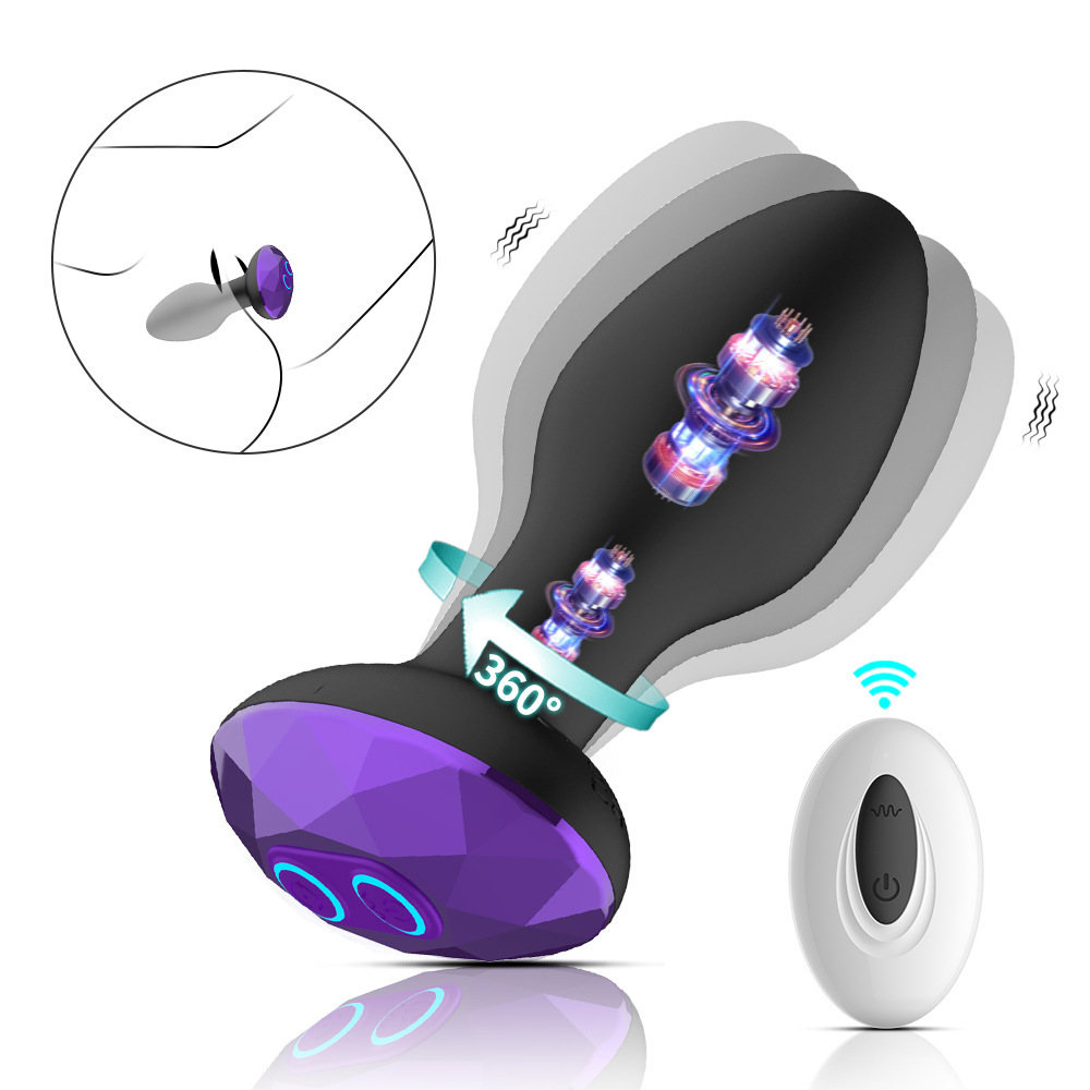 Vibrating Butt Plug DANKIS Anal Plug with Flashing Light Base Sex Toys for Me...