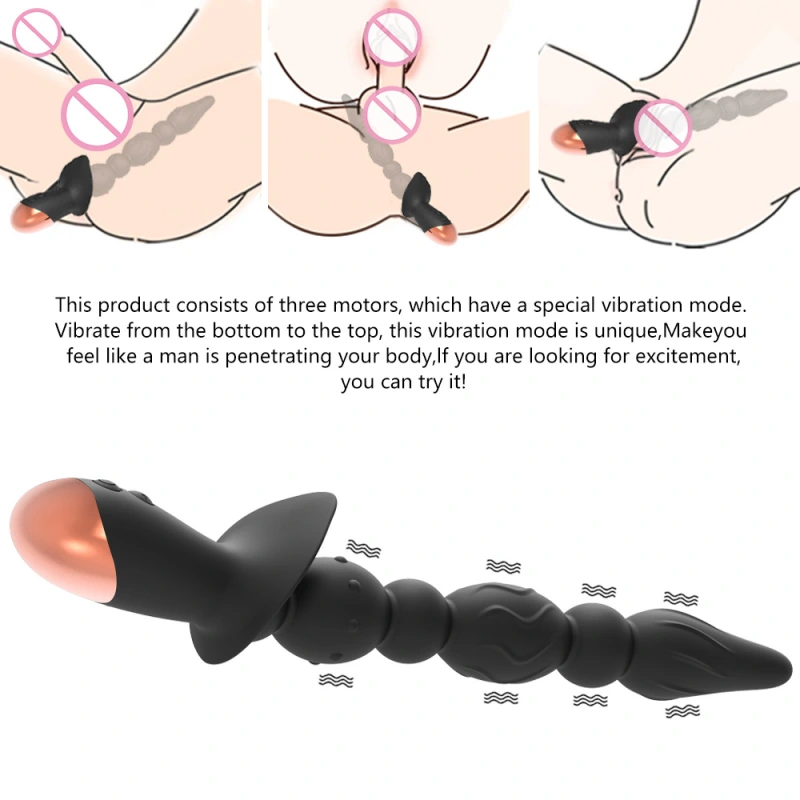Dovelo Vibrating Anal Beads Butt Plug,Sex Toys for Women and Men Anal Vibrators
