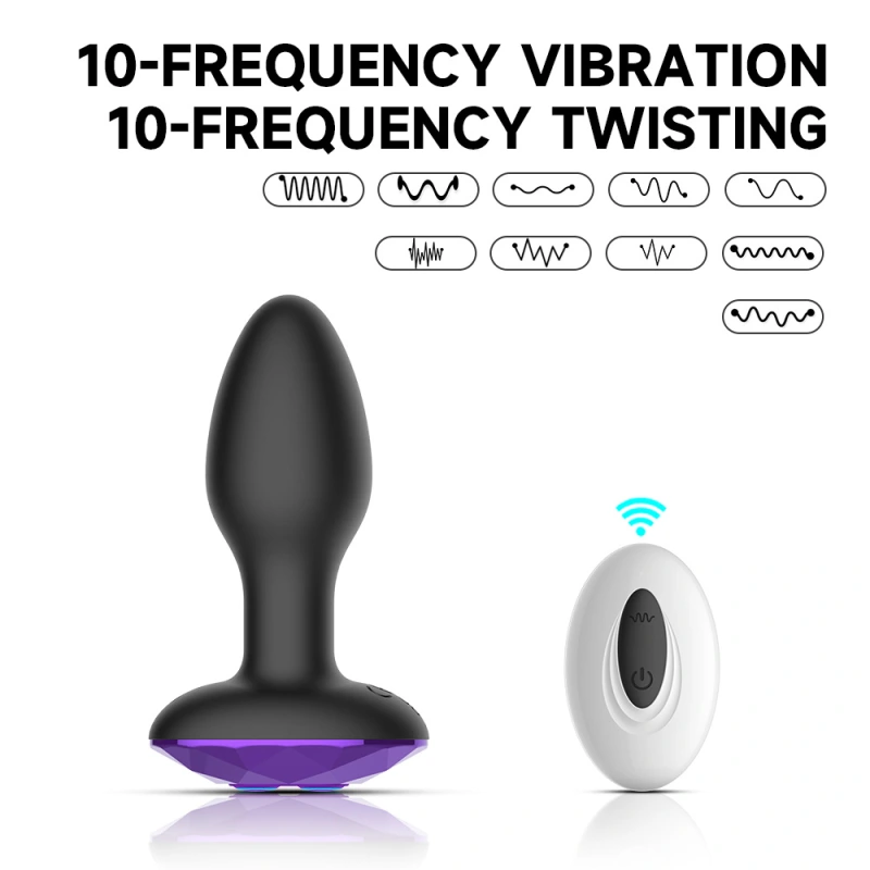 Vibrating Butt Plug DANKIS Anal Plug with Flashing Light Base Sex Toys for Me...