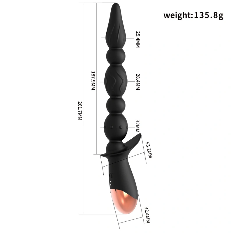 Dovelo Vibrating Anal Beads Butt Plug,Sex Toys for Women and Men Anal Vibrators