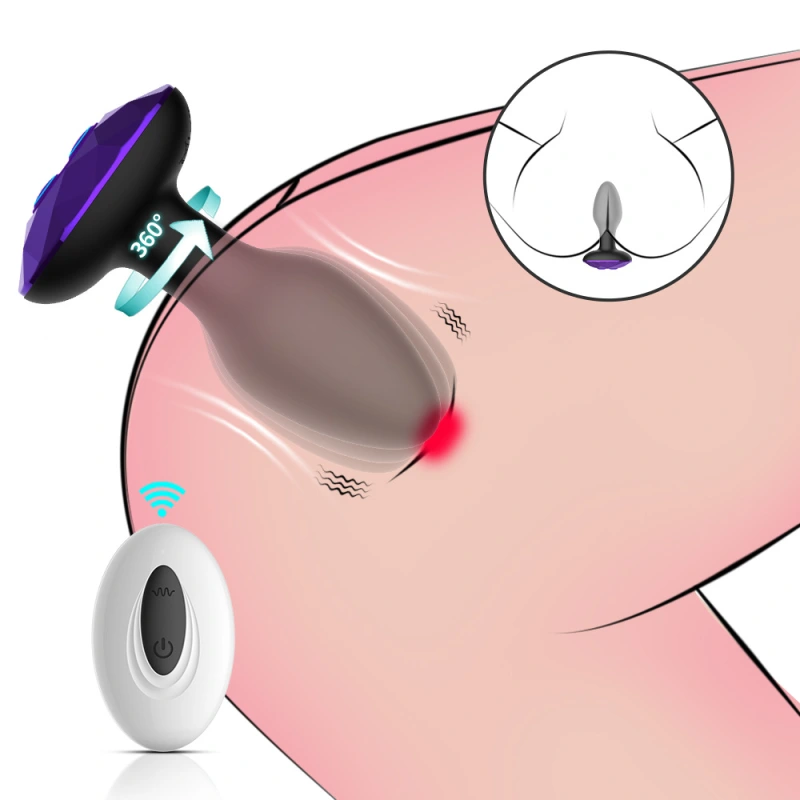 Vibrating Butt Plug DANKIS Anal Plug with Flashing Light Base Sex Toys for Me...