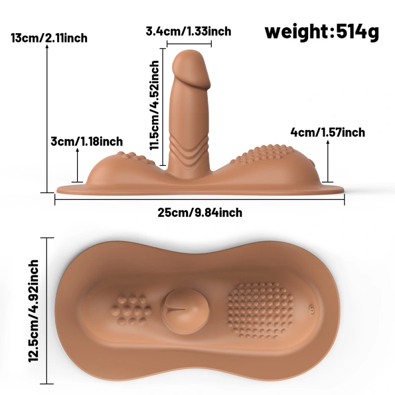 3 in 1 Thrusting & Vibrating Dildo Vibrator Grinder Sex Machine Saddle w/Remote
