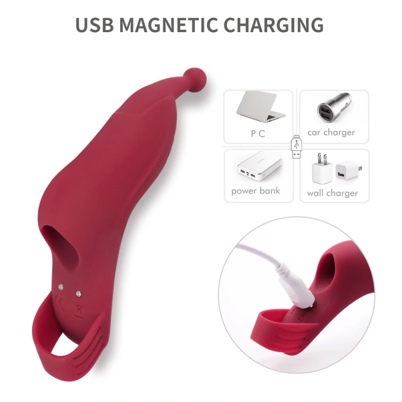 Rechargeable Finger Vibrator G-spot Clit Massager Stimulator Sex Toys for Women