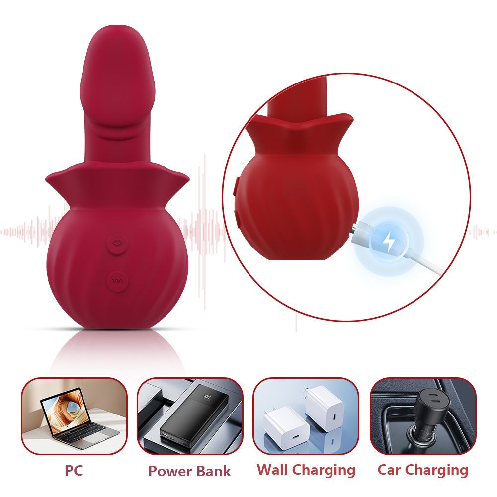 Oral Tongue Licking Massager Powerful Multi Speed Stimulator Rechargeable Women