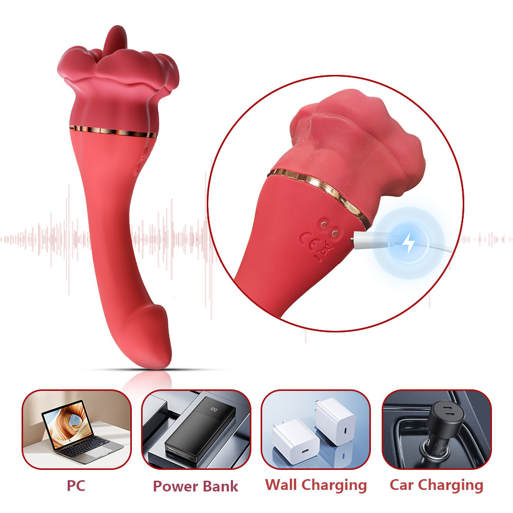 Pen Tongue Clit Licking Vibrator G-Spot Sucking Oral Massager Sex Toys For Women